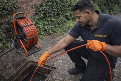 HOMEASSIST engineer carrying out drain and property repair work